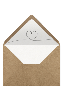Svadobná obálka v sete Craft minimal